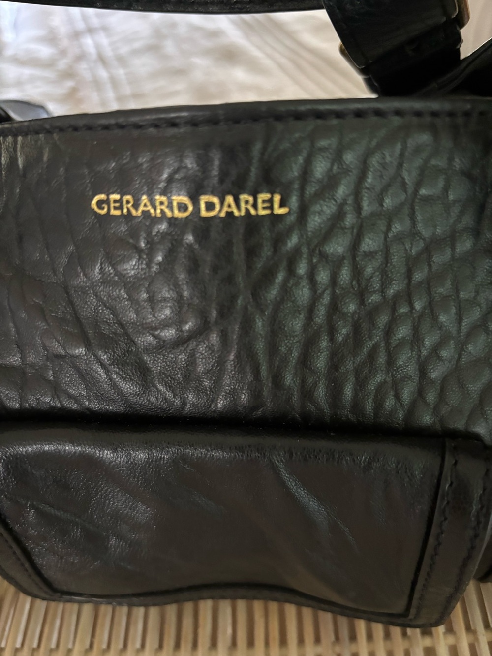 Gerard Darel Black Leather handbag with Gold Hardware - Picture 3 of 9